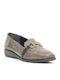 Δερμάτινα Γυναικεία Loafers σε Γκρι Χρώμα