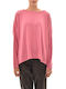 Black & Black Women's Long Sleeve Sweater Woolen Pink