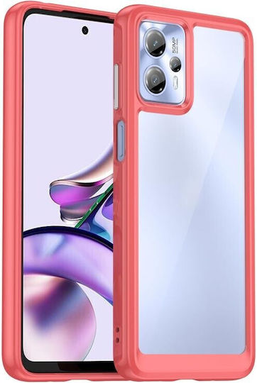 Colorful Series Umschlag Rückseite Silikon Rot (Moto G13)