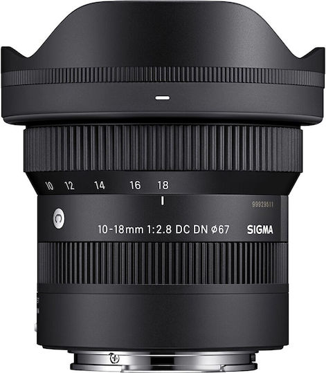 Sigma Crop Kameraobjektiv 10-18mm f/2.8 DC DN Contemporary Ultra-Weitwinkel-Zoom für Sony E Mount Black
