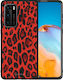 Smartfits Animal Red Leopard Umschlag Rückseite Rot (Huawei P40) 5430060548251_35209214132379