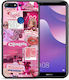 Smartfits Pink Love Umschlag Rückseite Rosa (Huawei Y7 2018/Y7 Prime 2018)