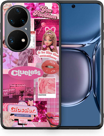 Smartfits Pink Love Umschlag Rückseite Rosa (Huawei P50)