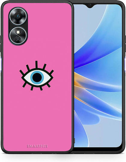 Smartfits Blue Eye Pink Umschlag Rückseite Blau (Oppo A17)