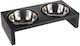 Flamingo Stainless Steel Bowl Food & Water for Dog & Cat with Base 2x in Black Color