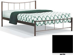 8214 Κρεβάτι Διπλό Μεταλλικό Μαύρο για Στρώμα 150x200cm