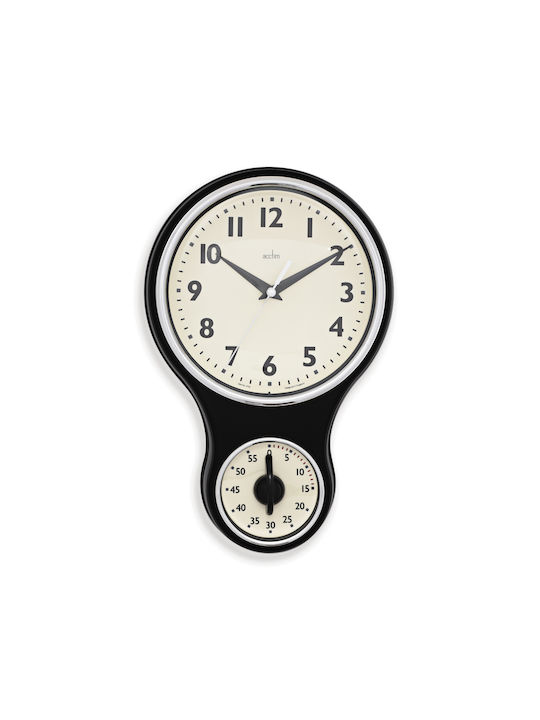 Wall Clock Black Ø30cm