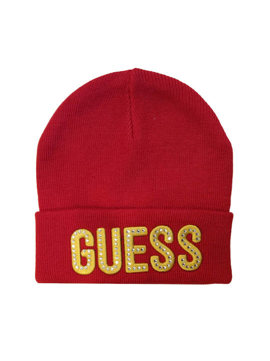 Guess Knitted Beanie Cap Red
