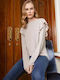 Desiree Women's Long Sleeve Sweater Beige
