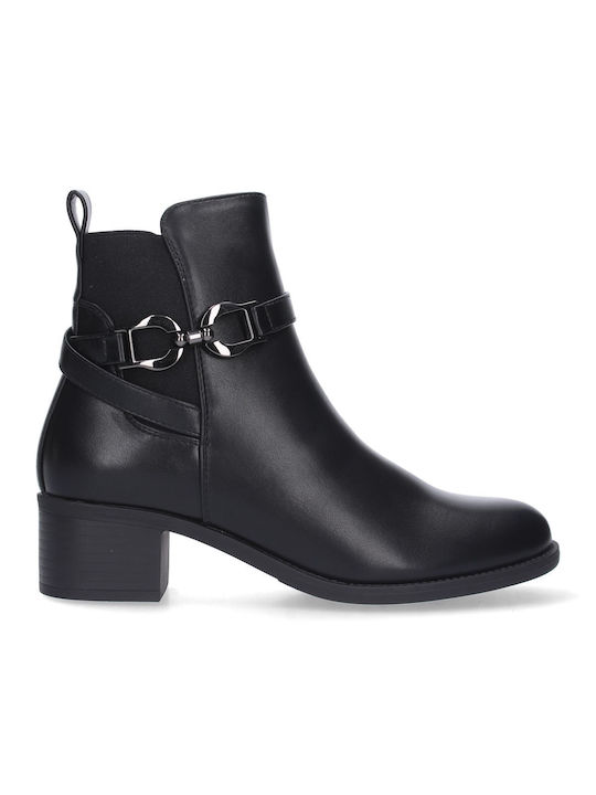 Super Mode Damen Chelsea Stiefeletten Schwarz