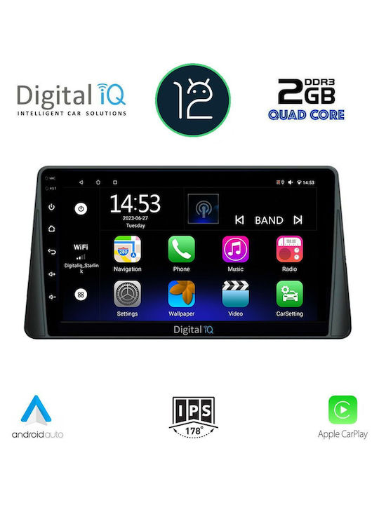 Digital IQ Car-Audiosystem für Ford Schwerpunkt 2019> (Bluetooth/USB/AUX/WiFi/GPS/Apple-Carplay/Android-Auto) mit Touchscreen 9"