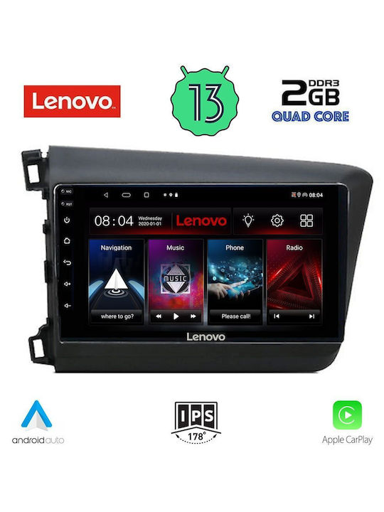 Lenovo Mod Ηχοσύστημα Αυτοκινήτου για Mini ONE Honda Civic 2012-2016 (Bluetooth/USB/AUX/WiFi/GPS/Apple-Carplay/Android-Auto) με Οθόνη Αφής 9"