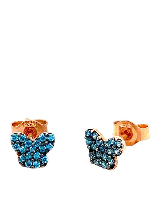 Xryseio Детски Обеци Studs Пеперуди от Злато 9K