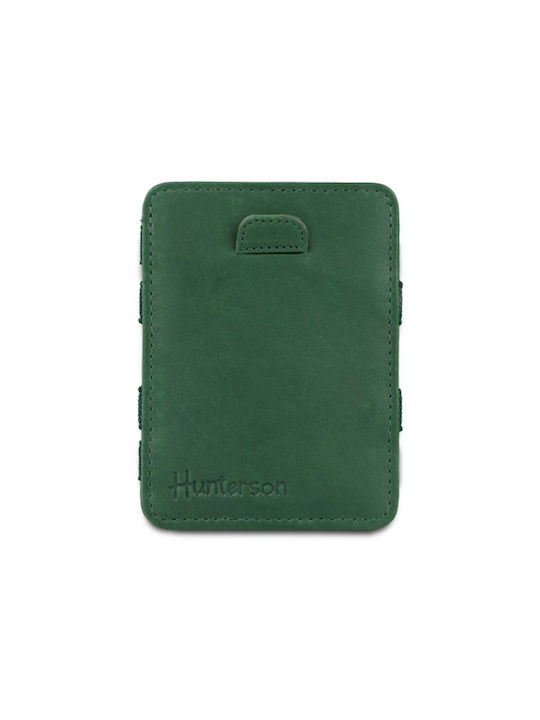 Hunterson Men's Leather Card Wallet with RFID Green