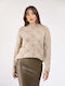 Damen Langarm Pullover Beige