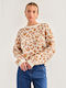 Vero Moda Women's Long Sleeve Sweater Animal Print Brown