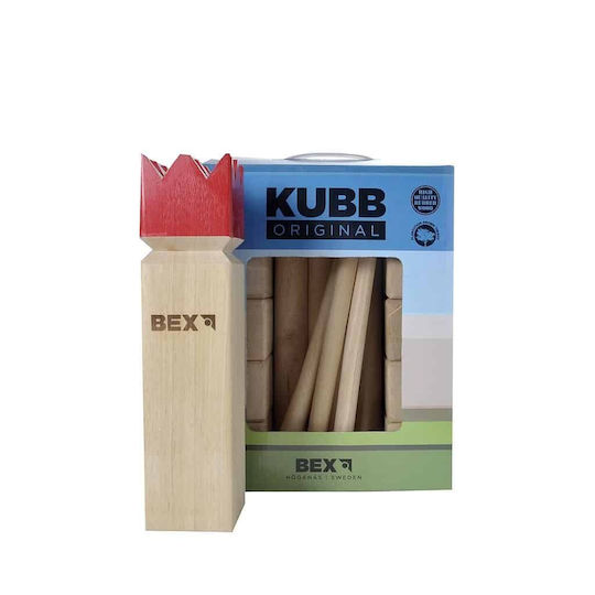 Bex Spielzeug Indoor Kubb Viking Original Rubber Wood - Red King