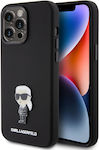 Karl Lagerfeld Metallic / Silicone Back Cover Black (iPhone 15 Pro Max)