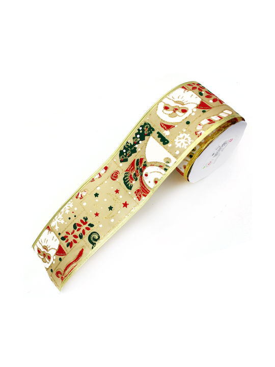 Christmas Ribbon Gold 280x6cm 1pc