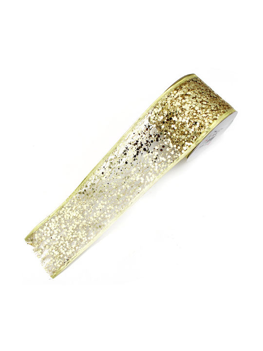 Christmas Ribbon Gold 280x6cm 1pc