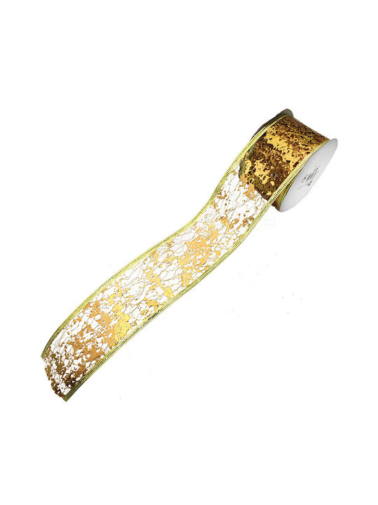 Christmas Ribbon Gold 280x5cm 1pc