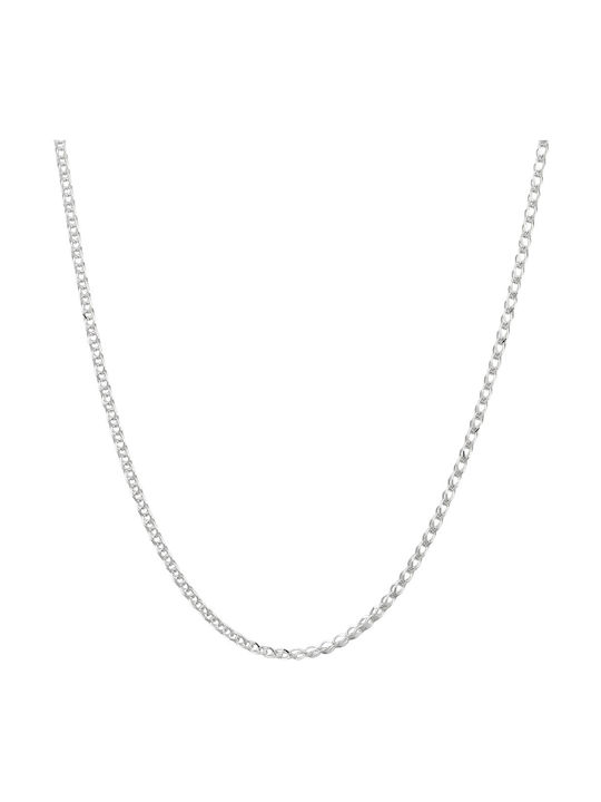 Mv Preziosa Unisex White Gold Neck Chain White with Polished Finish 14K 45cm