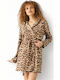 Siyah Inci Winter Women's Fleece Robe Beige