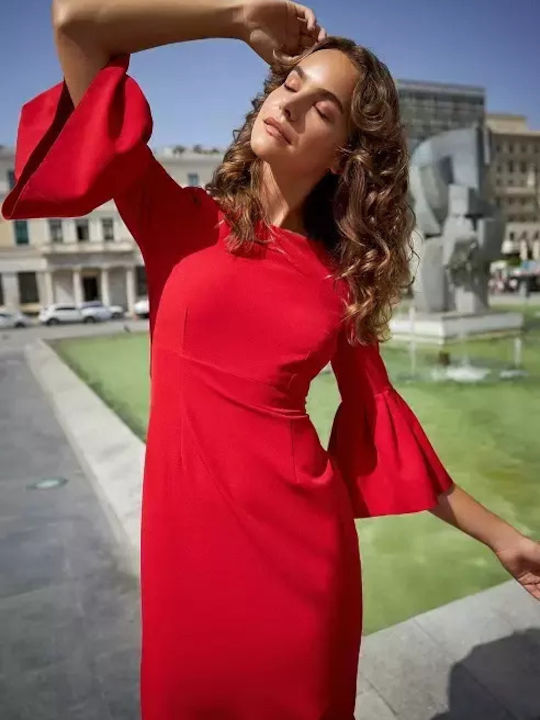 Desiree Midi Φόρεμα Κόκκινο
