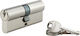 Thirard Lock Cylinder 70mm (35-35) with 3 Keys Silver