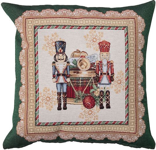 Dimeco Christmas Decorative Square Pillowcase Green 45x45cm