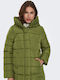 Only Women's Short Puffer Jacket for Winter Green