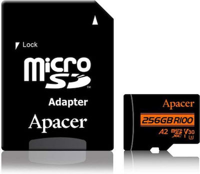 Apacer SDXC 256GB Class 10 U3 V30 A2 UHS-I με αντάπτορα