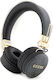 Guess 4G Metal Logo Wireless / Wired On Ear Headphones with 6 Hours Playing Time Black