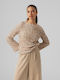 Bella Women's Blouse Velvet Long Sleeve Rose Gold