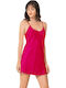 Kal-tsa Winter Satin,σατεν Damen Nachthemd Fuchsie