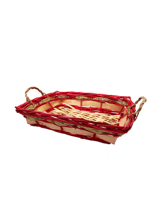 Dekorativer Korb Bamboo mit Griffen Beige 30x40x9cm