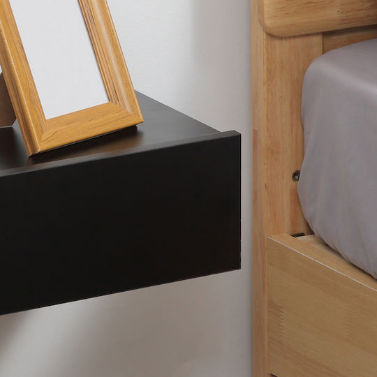HomCom Bedside Tables Wooden Black 2 Pieces 40x30x15cm