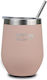 Nava Glass Thermos Stainless Steel 360ml Pink w...