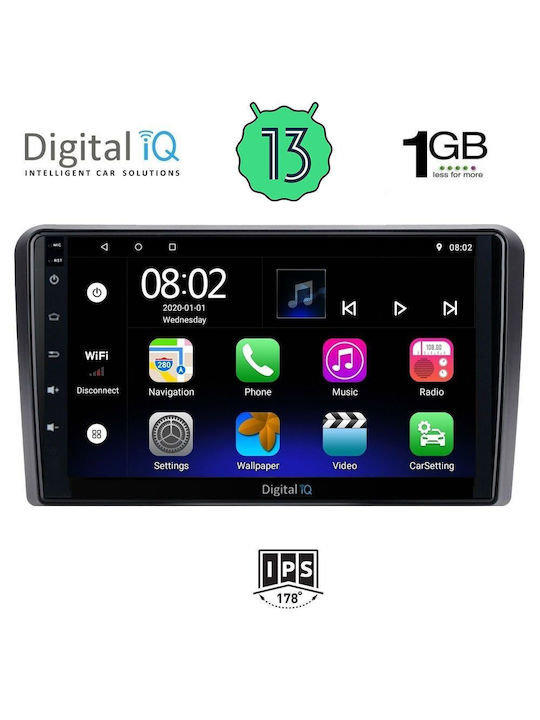 Digital IQ Ηχοσύστημα Αυτοκινήτου Hummer H1 2007> (Bluetooth/USB/WiFi/GPS/Apple-Carplay/Android-Auto) με Οθόνη Αφής 9"
