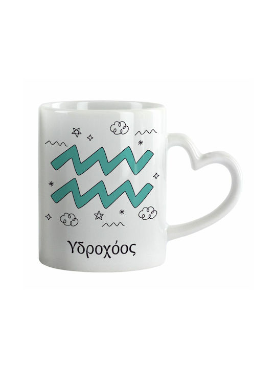 Koupakoupa Zodii Vărsător Cană Ceramică Albă 330ml