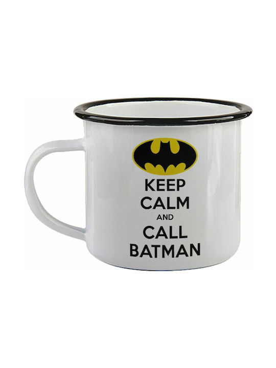 Koupakoupa Keep Calm & Call Κούπα Εμαγιέ Λευκή 340ml