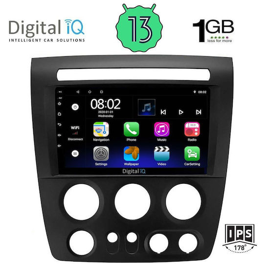 Digital IQ Ηχοσύστημα Αυτοκινήτου Hummer H3 2005-2009 (Bluetooth/USB/WiFi/GPS/Apple-Carplay/Android-Auto) με Οθόνη Αφής 9"