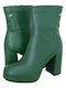 Gianna Kazakou Tomis Women's Leather High Heel Boots Green