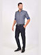 Men's Elastic Blue Chino Trousers