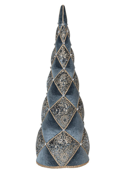 Christmas Decorative Fabric Tree Cone 36cm Adorned Blue Tree