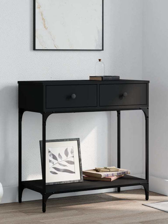 Console Table Wood & Metal Black L75xW34.5xH75cm