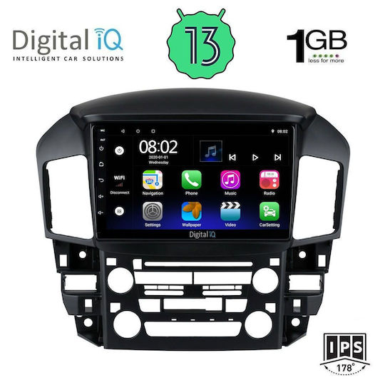 Digital IQ Auto-Audiosystem für Lexus RX 1998-2003 (Bluetooth/USB/AUX/WiFi/GPS/Apple-Carplay/Android-Auto) mit Touchscreen 9"