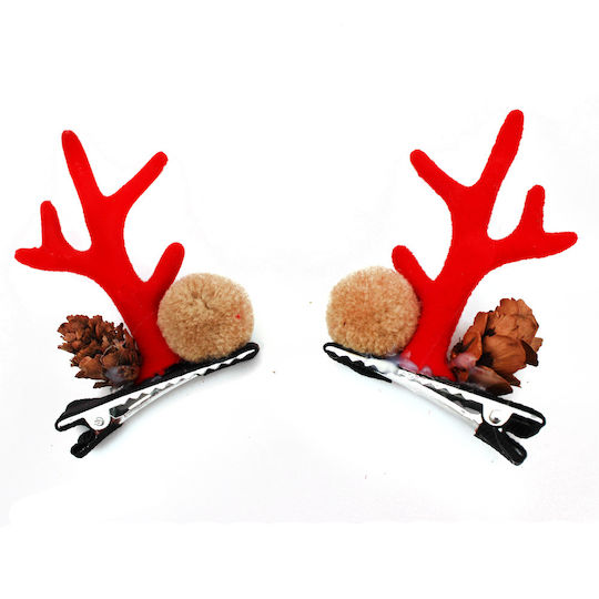 Weihnachtliche Haarklammern Weihnachts-Accessoires mit Muster Rentier 2StückStk.