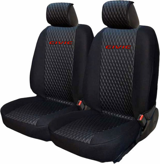 Front Car Covers 2pcs Leatherette Black