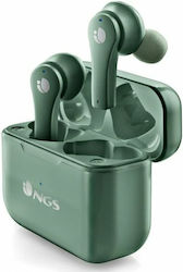 NGS Artica Bloom In-ear Bluetooth Handsfree Ακουστικά με Θήκη Φόρτισης Πράσινα
